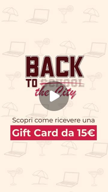 Sta per iniziare il Back to the City! 🏙️🥂 E sai cosa vuol dire?! Se effettui 3 ordini nel mese di settembre ricevi una giftcard da 15€! 🥂 In tutto ciò, com